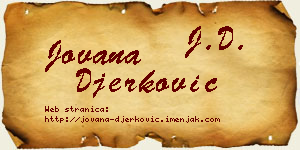 Jovana Đerković vizit kartica